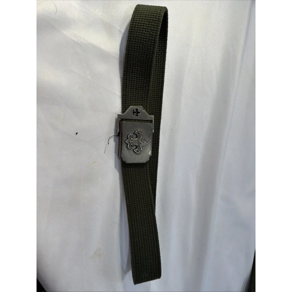 Boy Scouts America Adjustable Web Belt‎ BSA Logo Buckle Green 522
